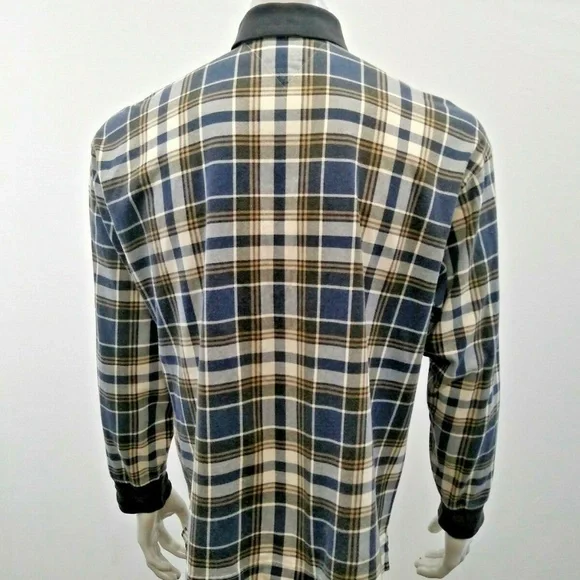 🎉2/$30 Tommy Hilfiger Vintage Plaid LongSleeve Polo Shirt Men's Large Pullover - Picture 5 of 14